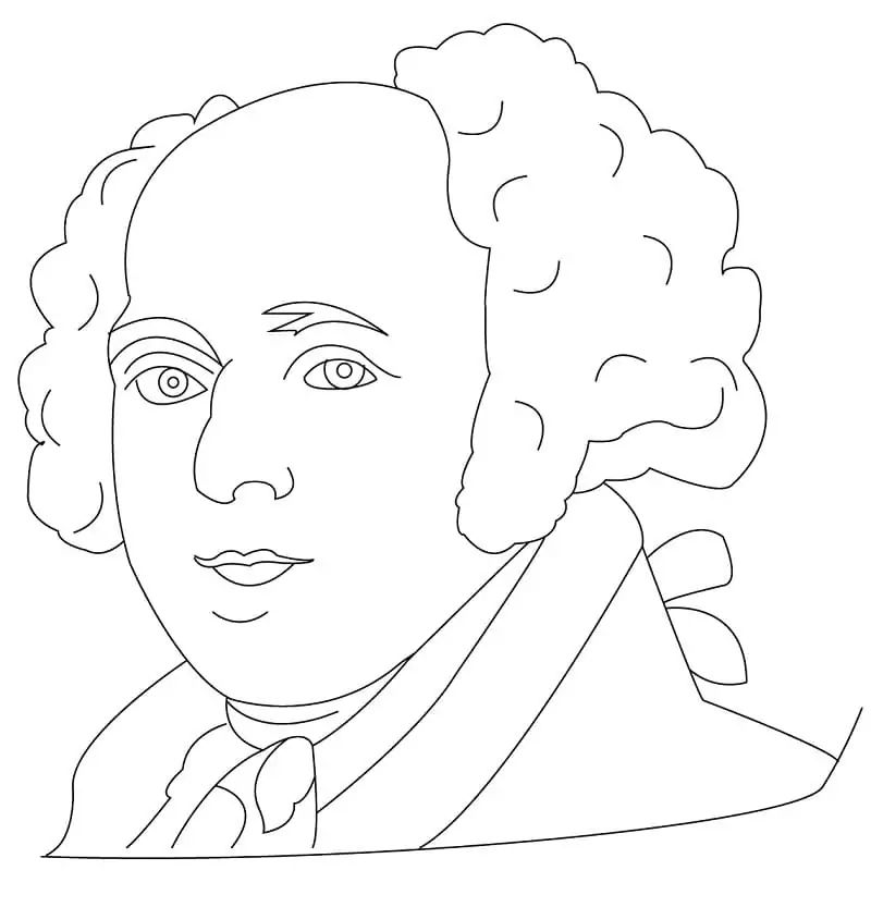 President john adams face coloring page