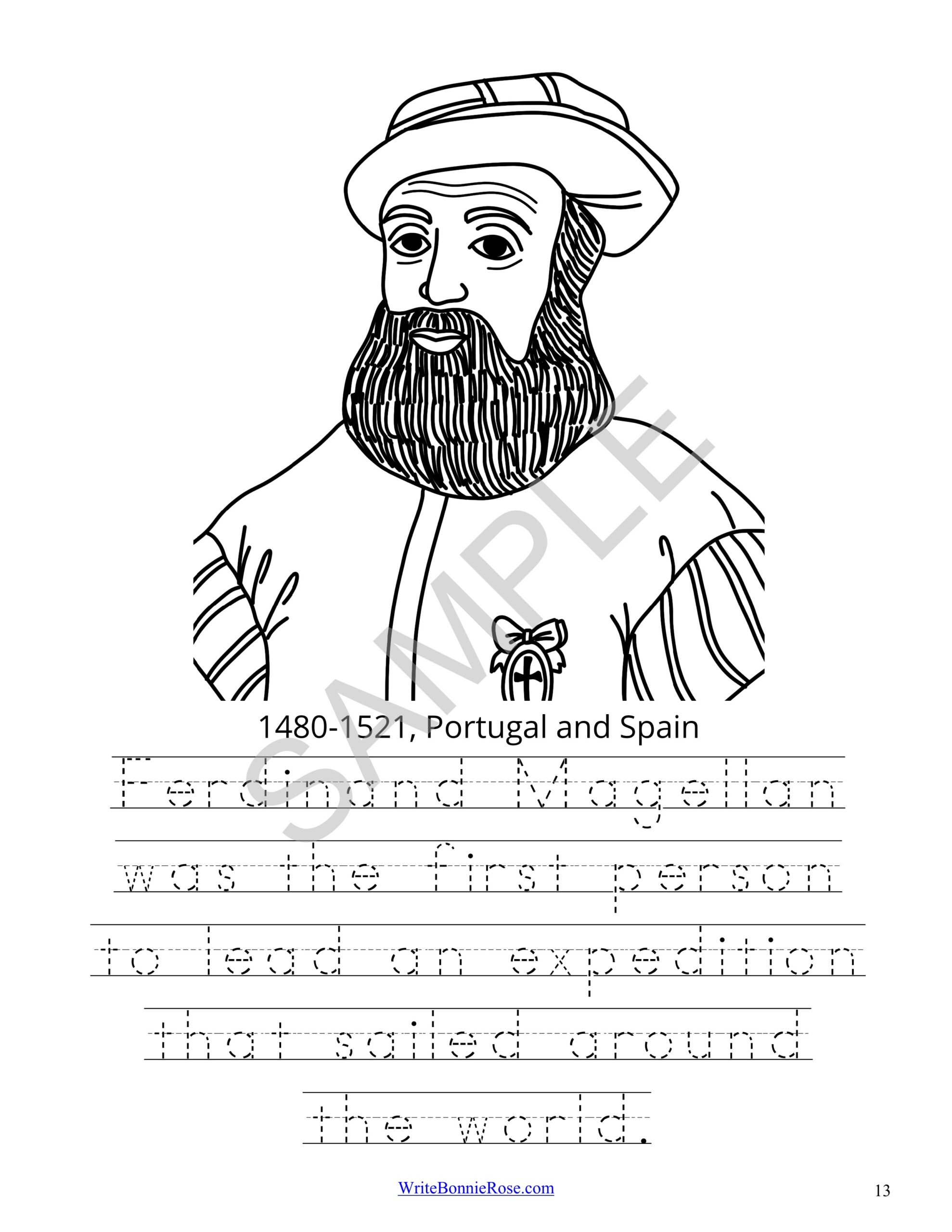 Famous explorers coloring book