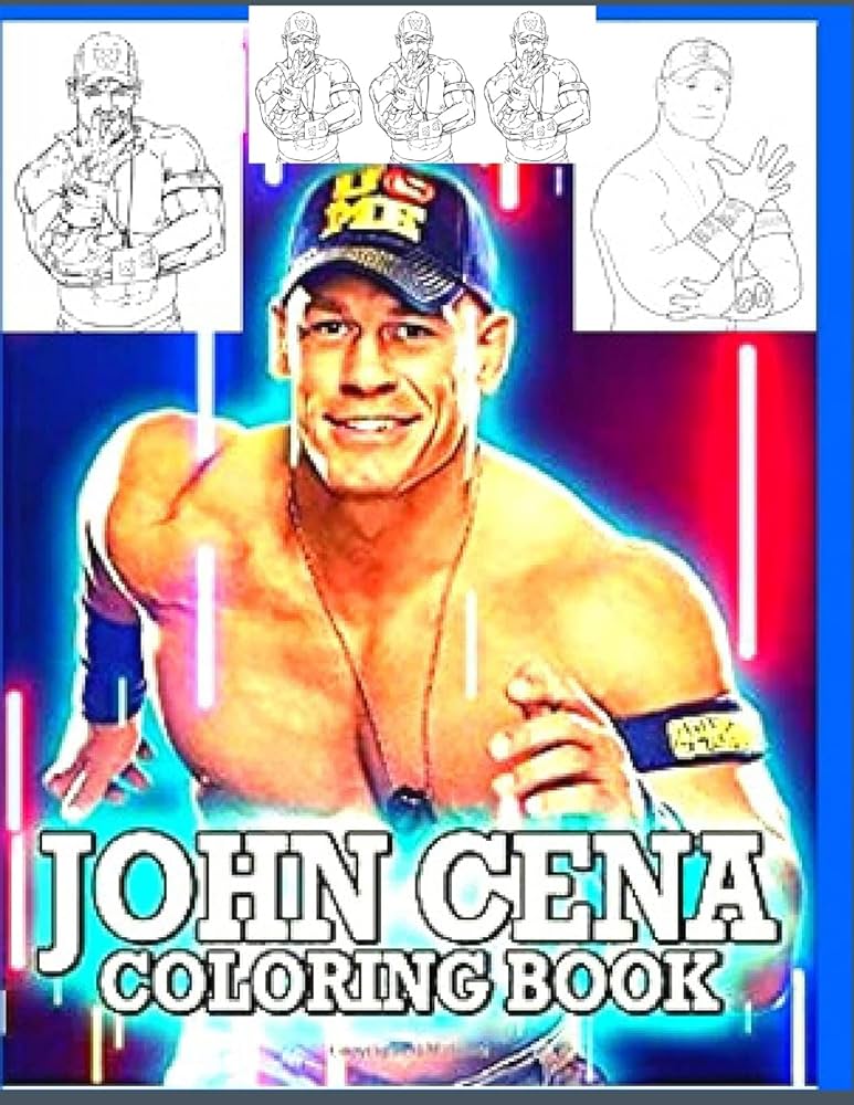 John cena coloring book anxiety wwe coloring books for adults and kids relaxation and stress relief by coloring fatima