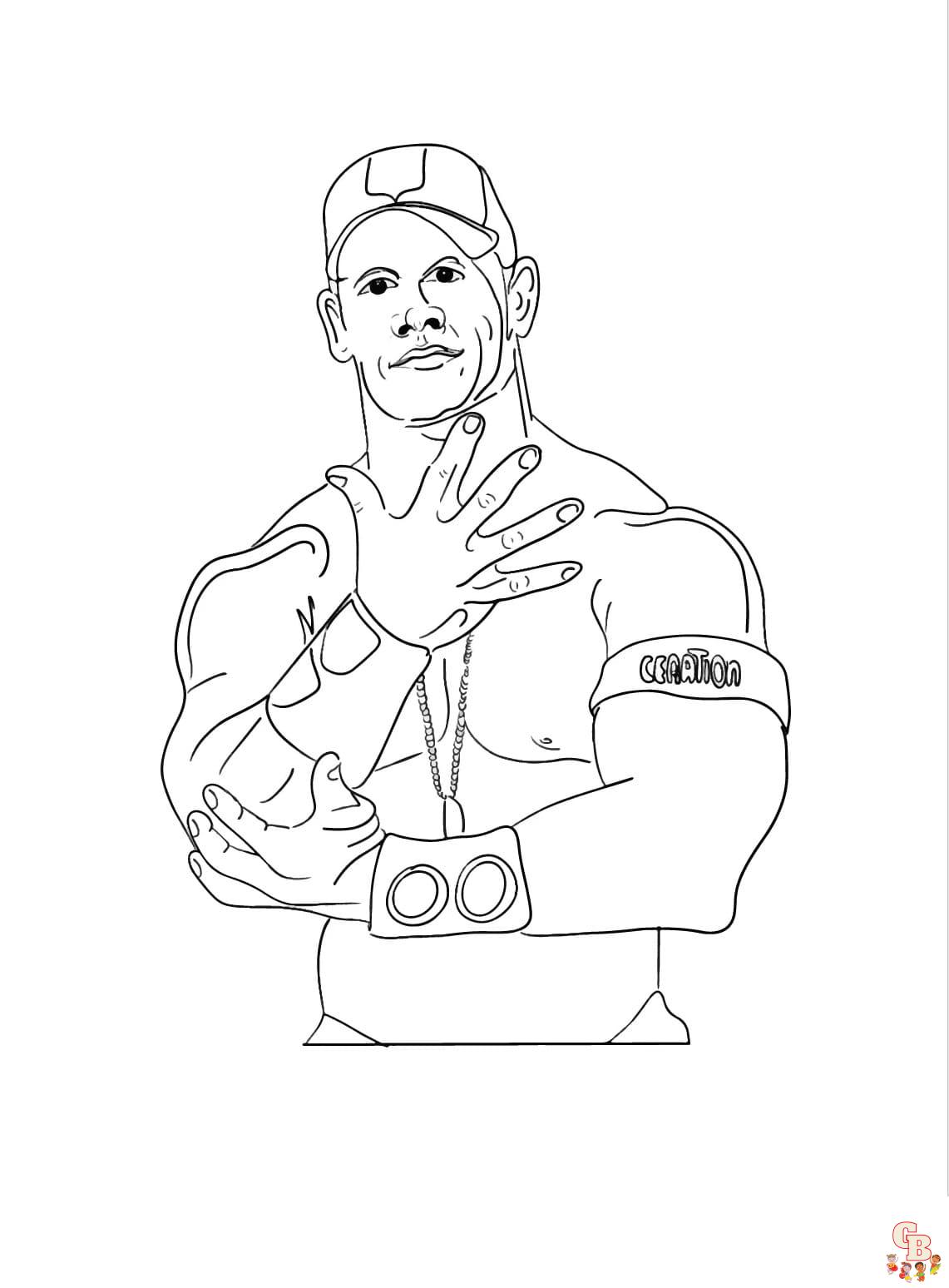 Printable john cena coloring pages free for kids and adults