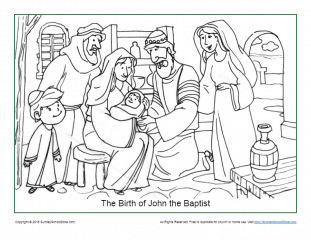 The birth of john the baptist coloring page