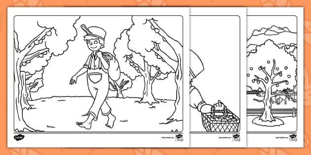 Johnny appleseed coloring pages teacher made