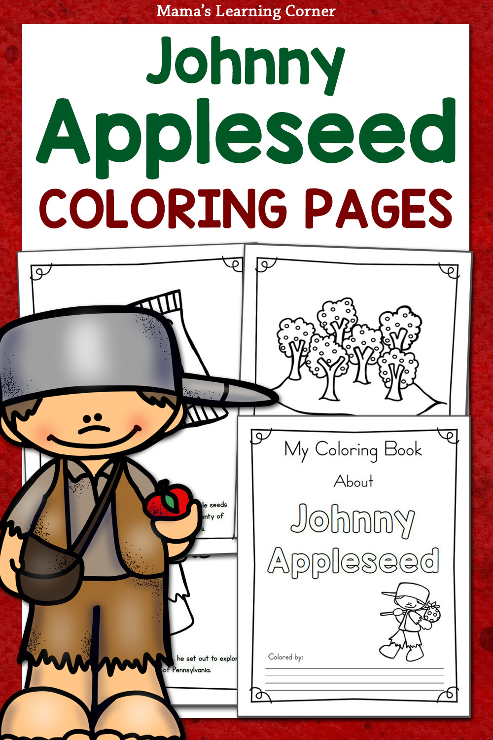 Johnny appleseed coloring pages