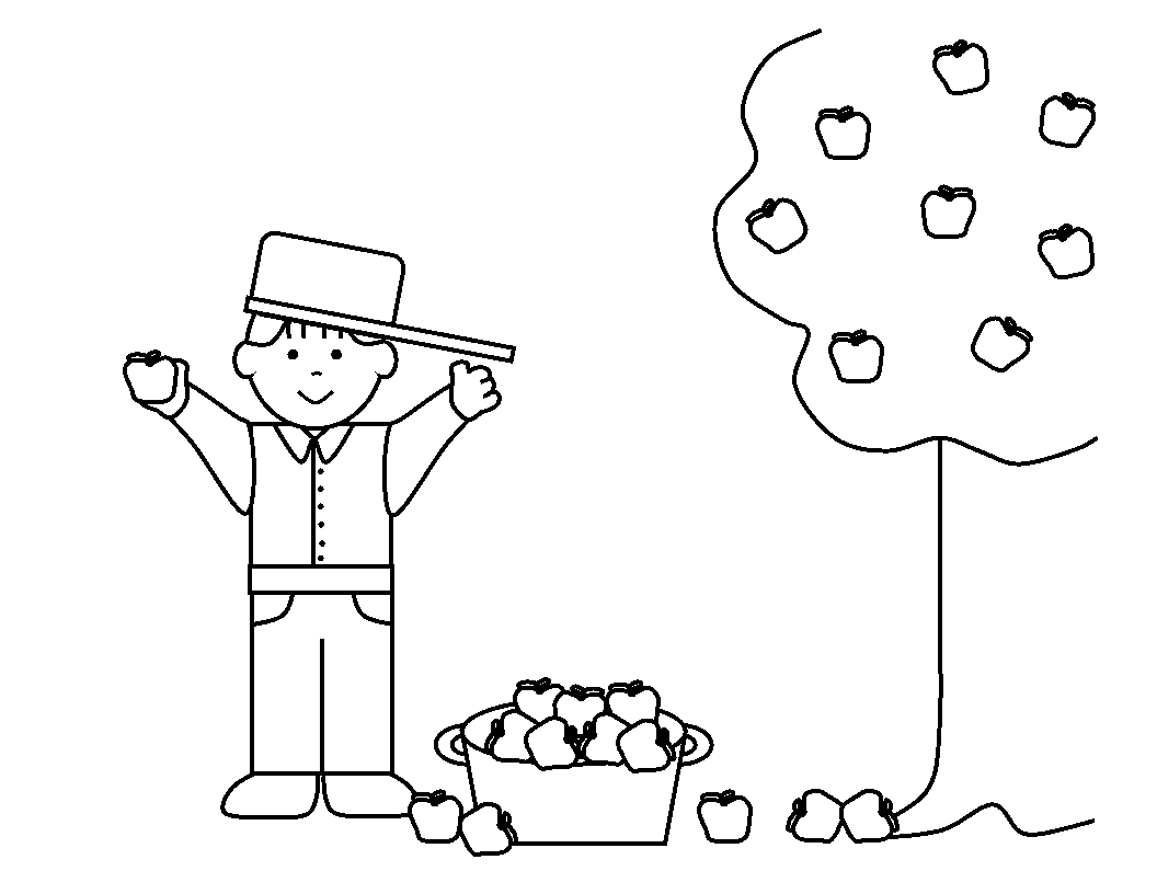 Johnny appleseed coloring pages