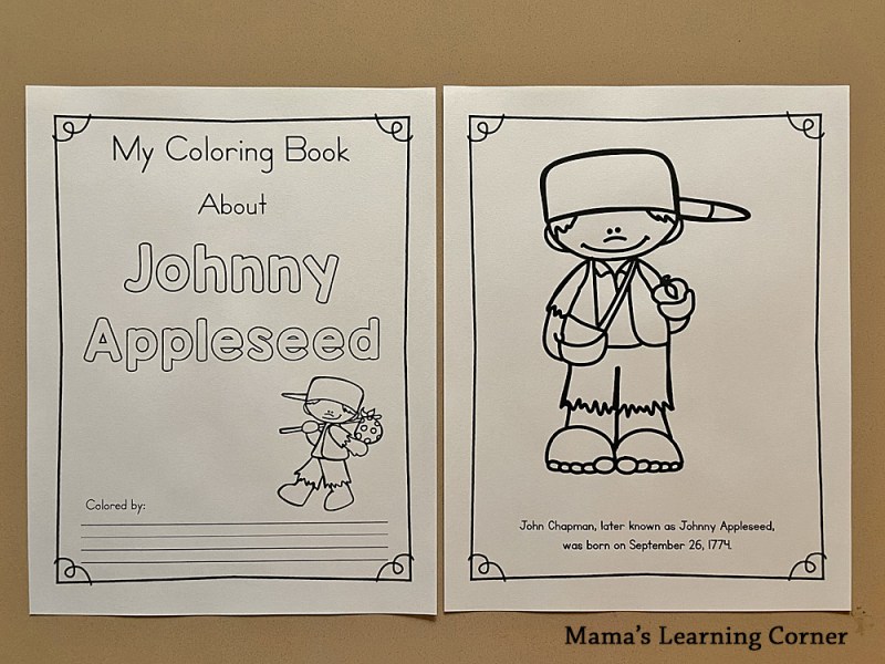 Johnny appleseed coloring pages