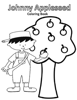 Johnny appleseed coloring book with informative text by fun teach