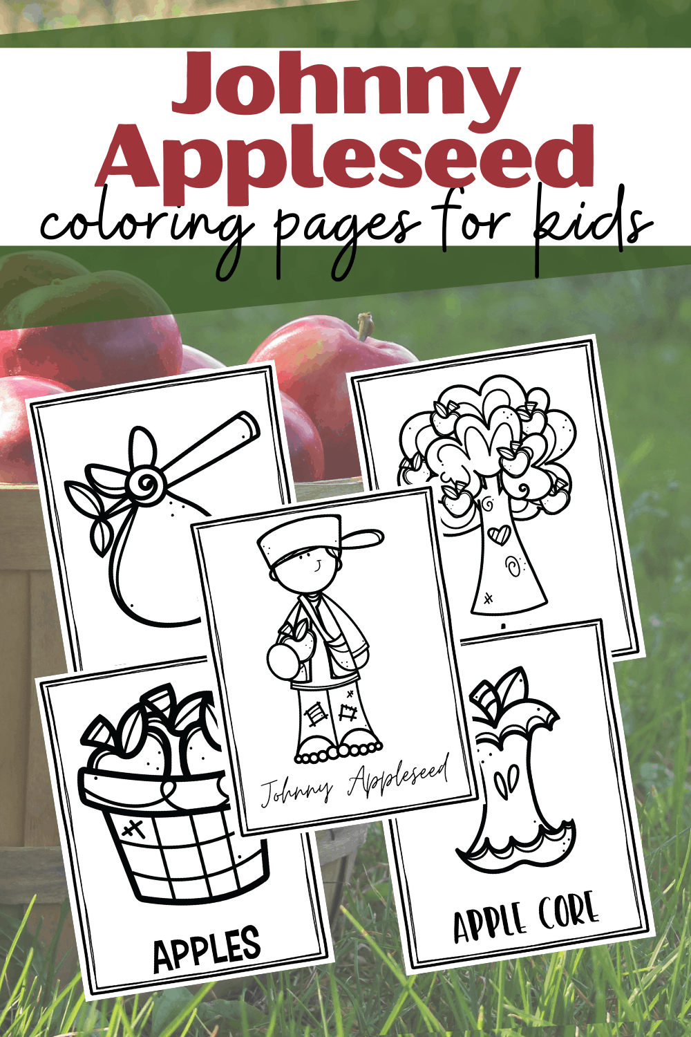 Free printable johnny appleseed coloring pages for kids