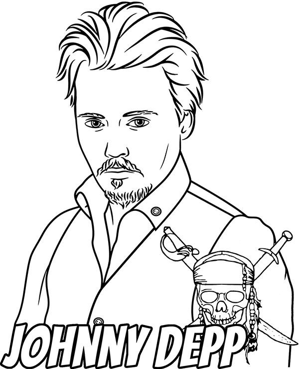 Johnny depp printable coloring page