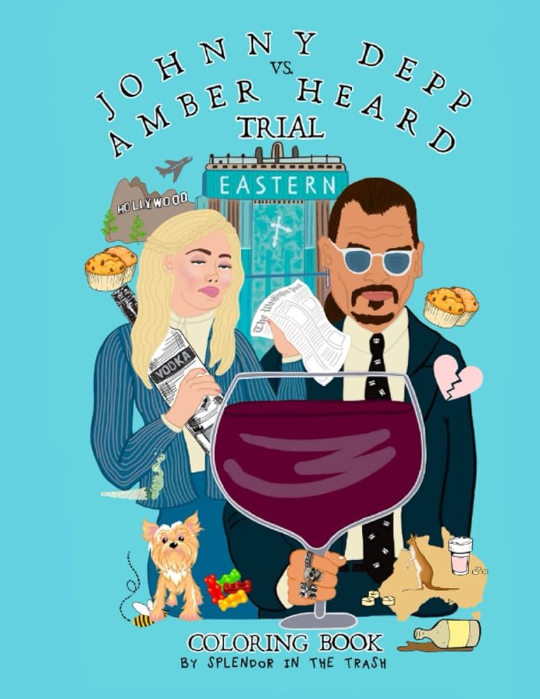 Johnny depp vs amber heard trial coloring book trash splendor in the books