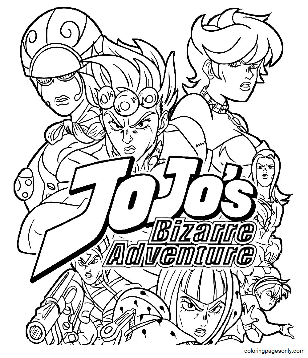 Jojos bizarre adventure coloring pages printable for free download