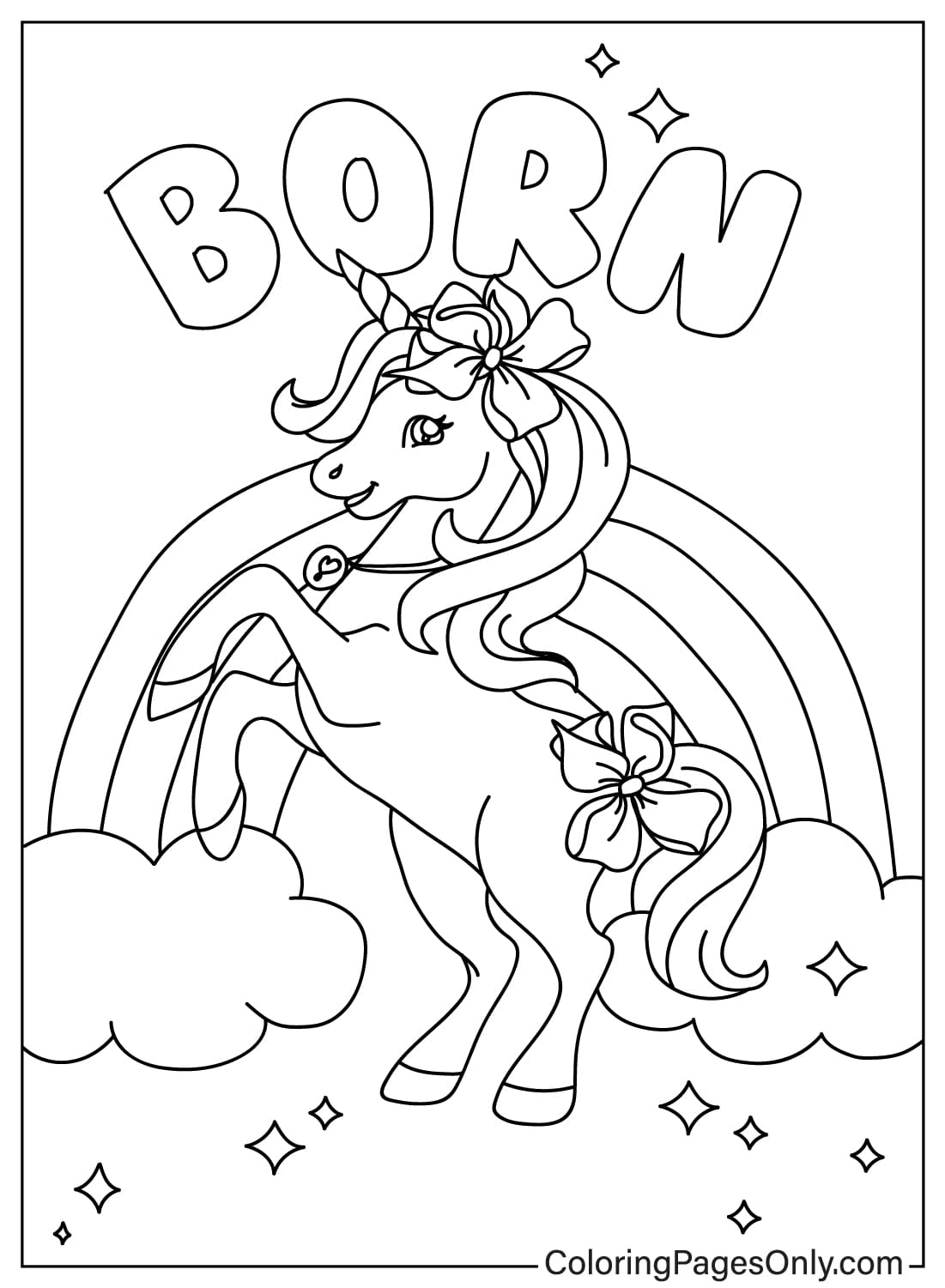 Unicorn jojo siwa coloring page