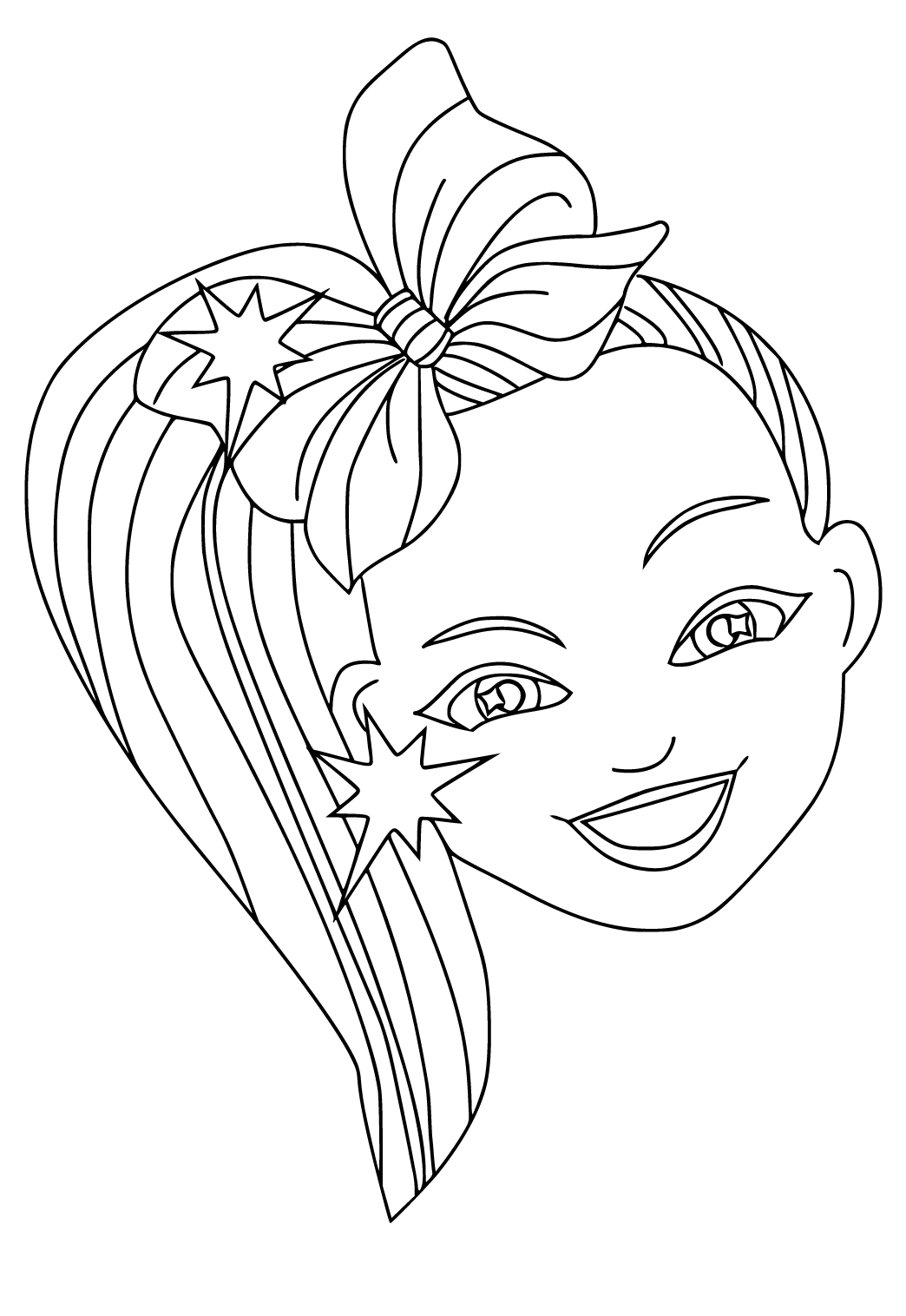 Free printable jojo siwa face coloring page for adults and kids