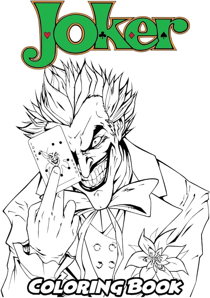 Joker coloring book coloring book for kids and adults activity book with fun easy and relaxing coloring pages books