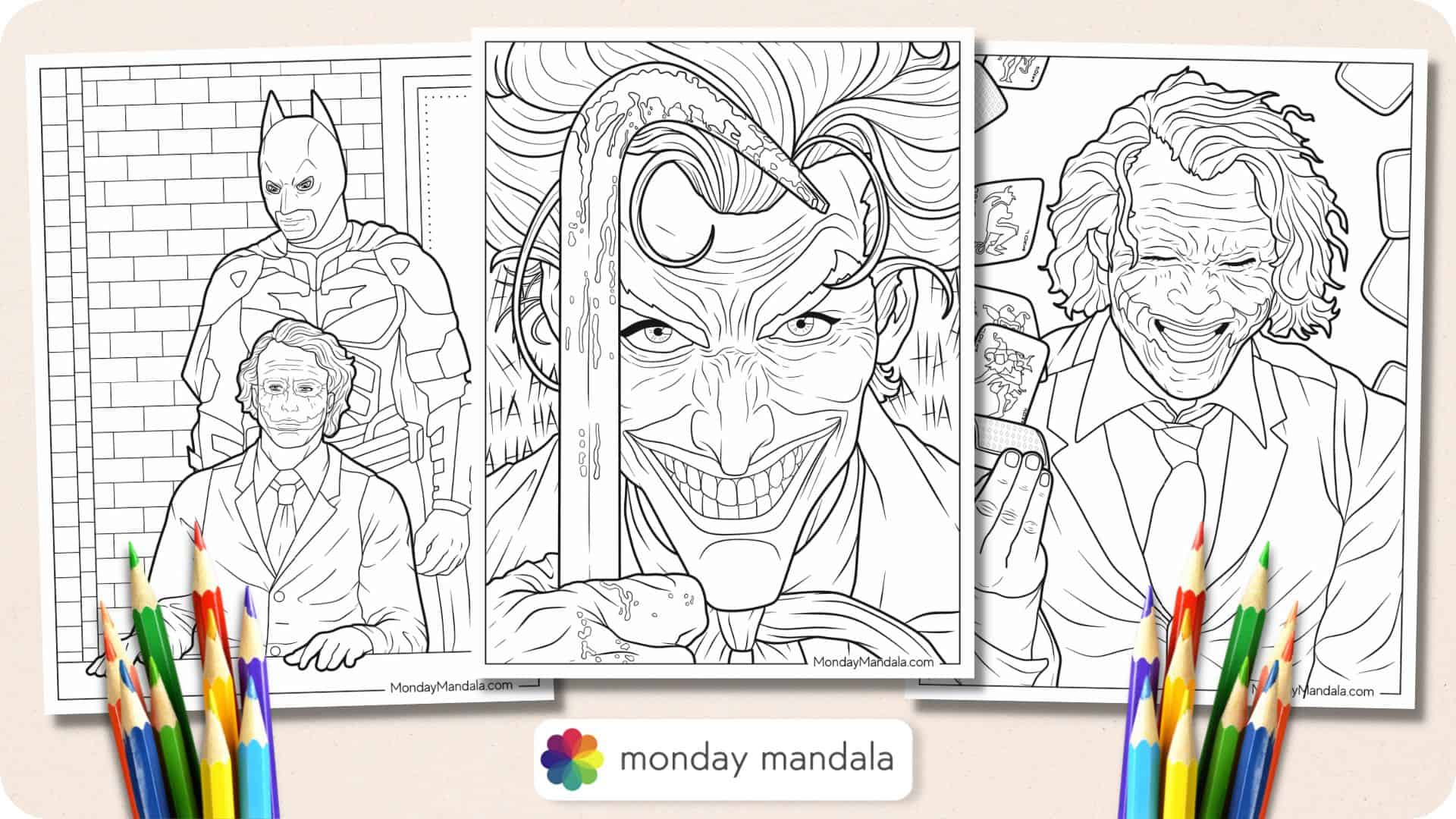 Joker coloring pages free pdf printables