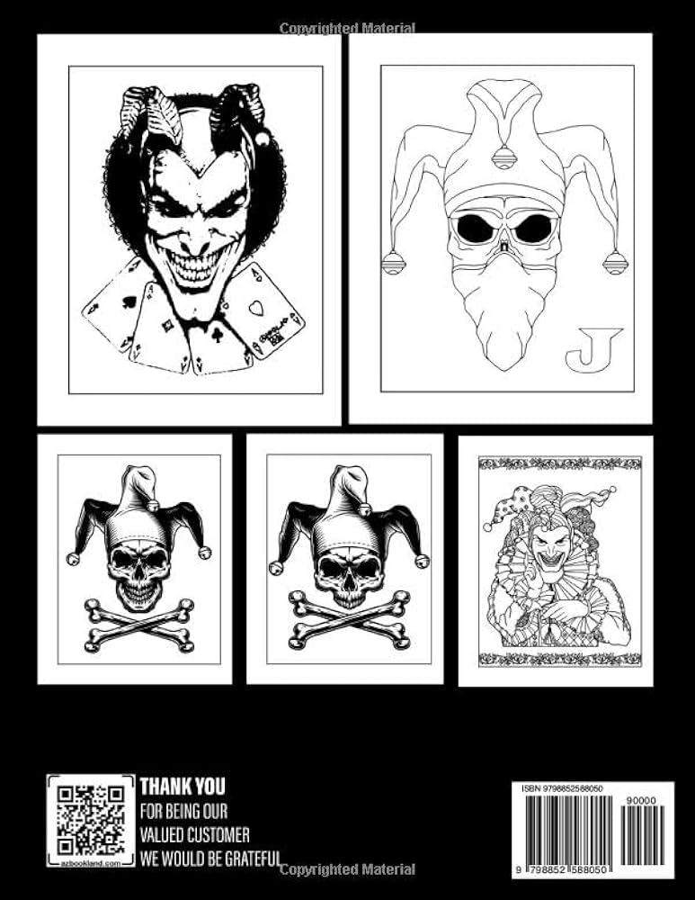 The joker coloring book attractive playing card coloring pages for all ages relaxation and stress relief baker abdullahi books