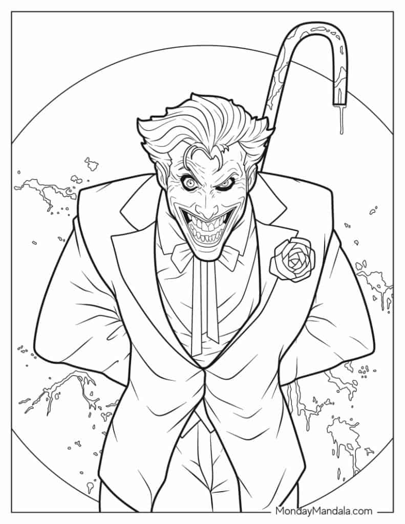 Joker coloring pages free pdf printables