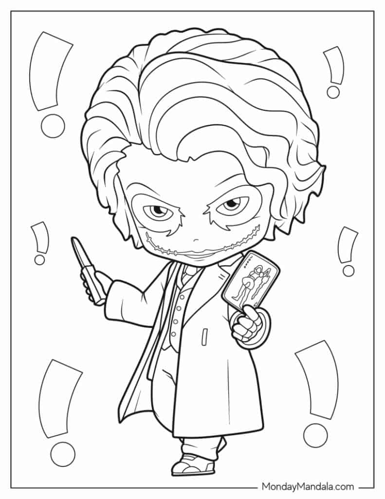 Joker coloring pages free pdf printables