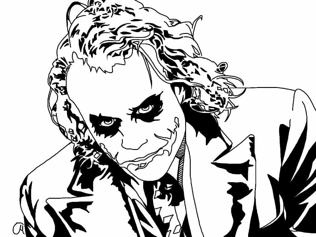 Joker from the dark knight coloring page