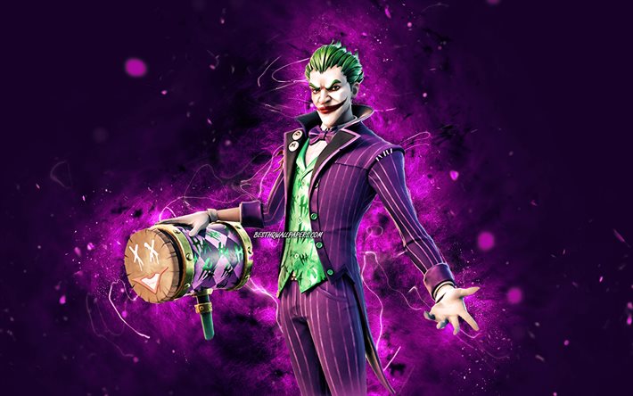 Download wallpapers the joker k violet neon lights fortnite battle royale fortnite characters the joker skin fortnite the joker fortnite for desktop free pictures for desktop free