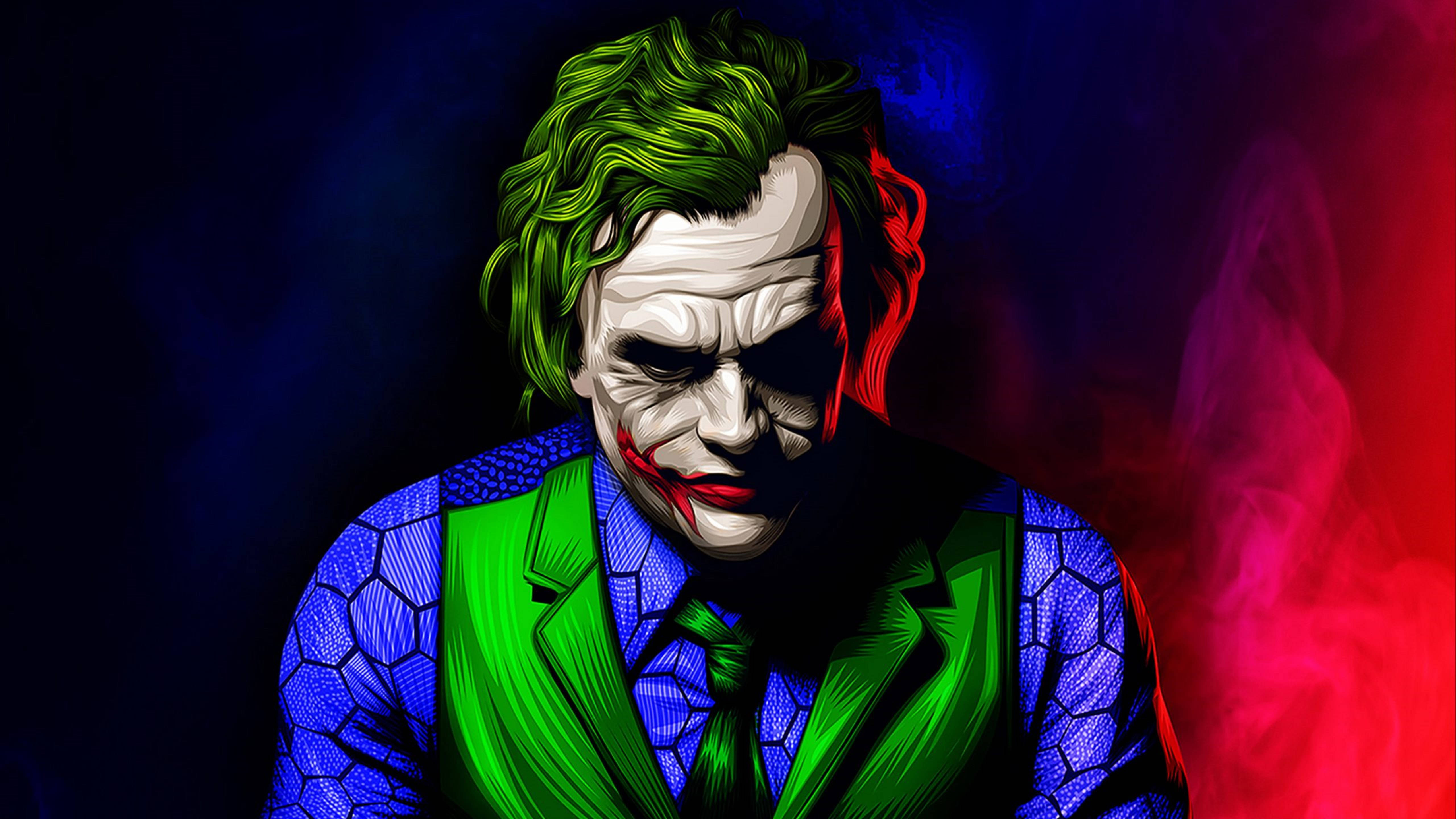 Download joker ledger neon art wallpaper