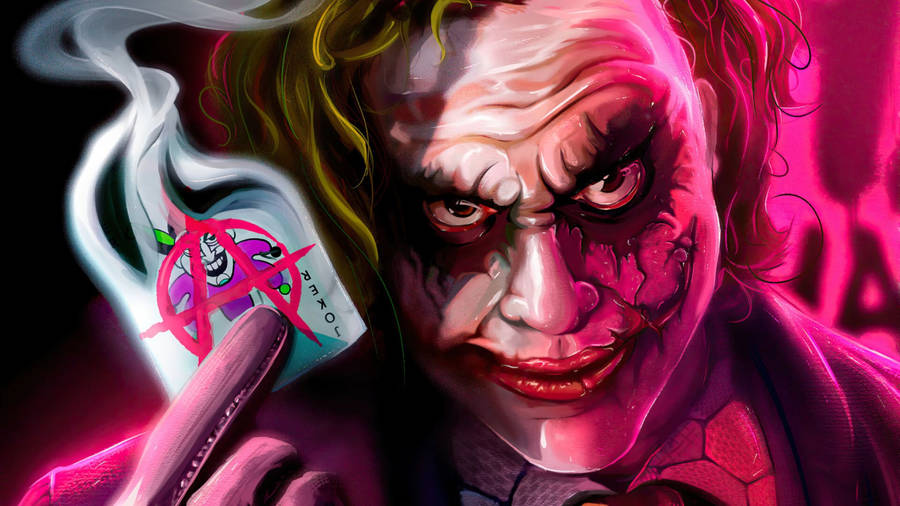 Download joker neon pink aesthetic wallpaper