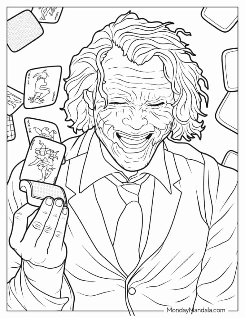 Joker coloring pages free pdf printables