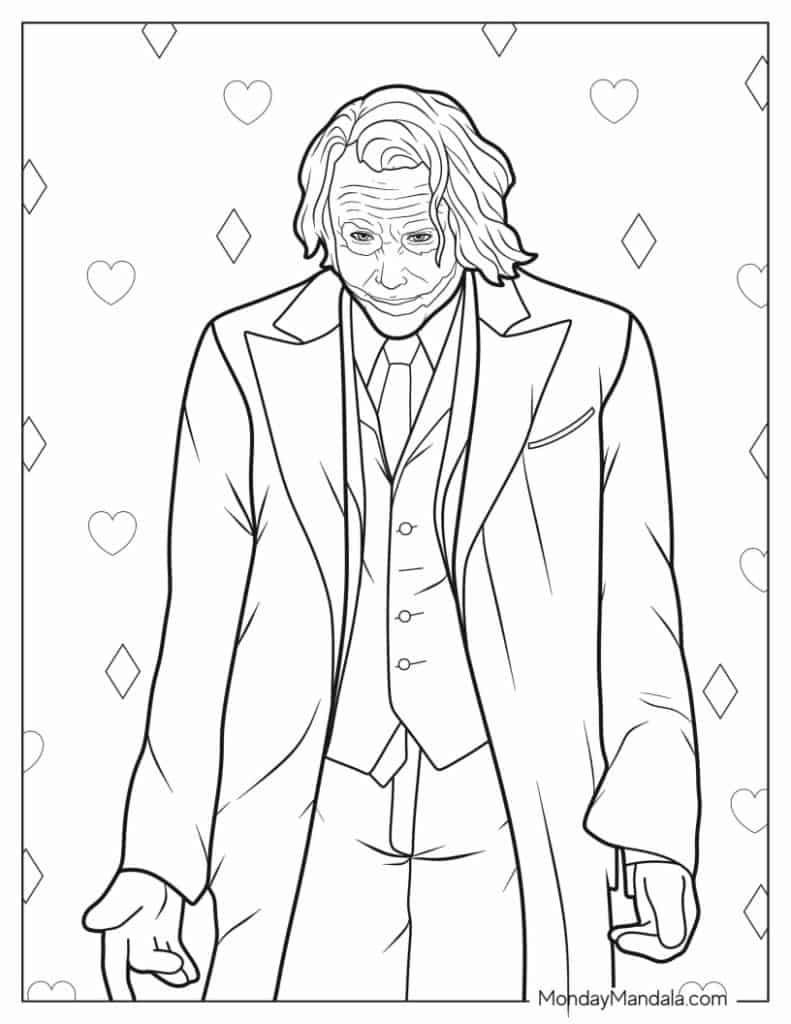 Joker coloring pages free pdf printables