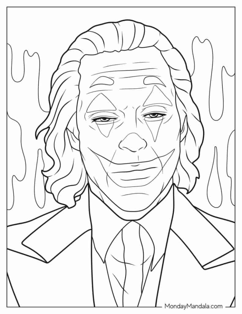 Joker coloring pages free pdf printables