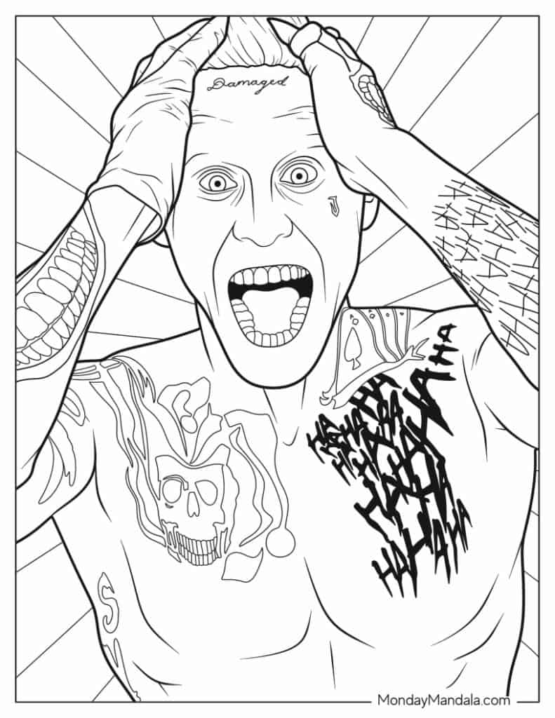 Joker coloring pages free pdf printables