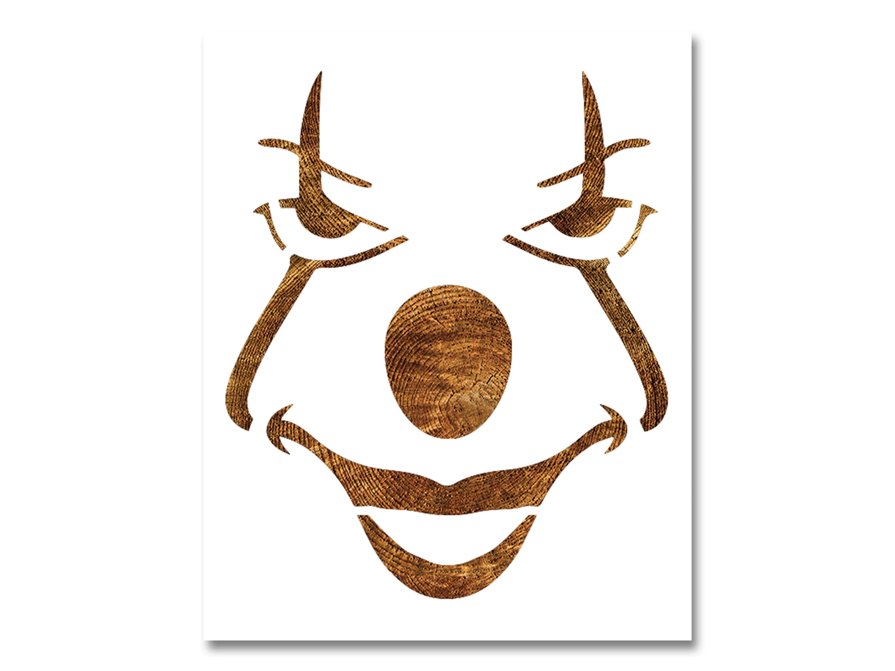 Clown pumpkin stencil size options reusable color draw paint stencil