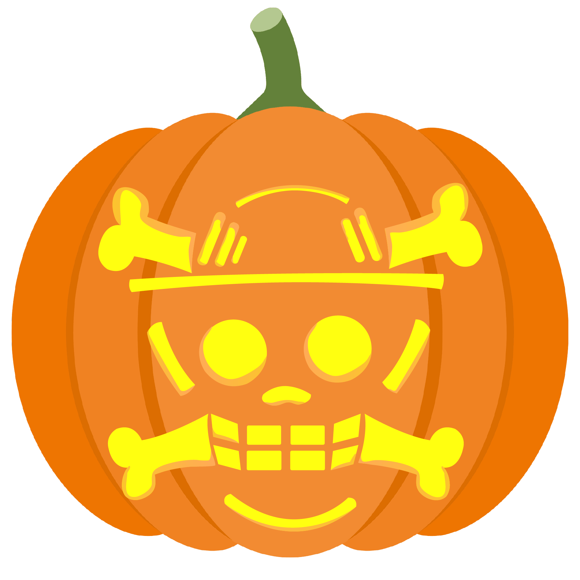 Jolly roger of the strawhat pirates pumpkin stencil free printable papercraft templates