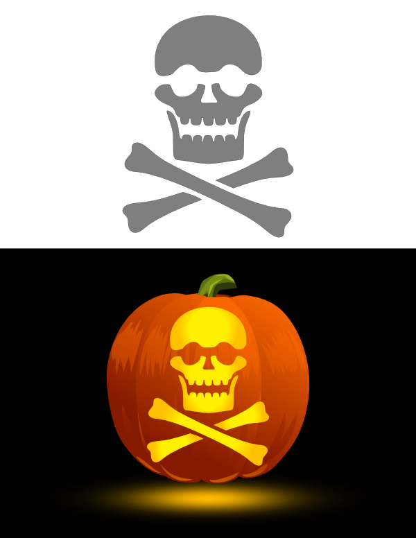 Printable jolly roger pumpkin stencil