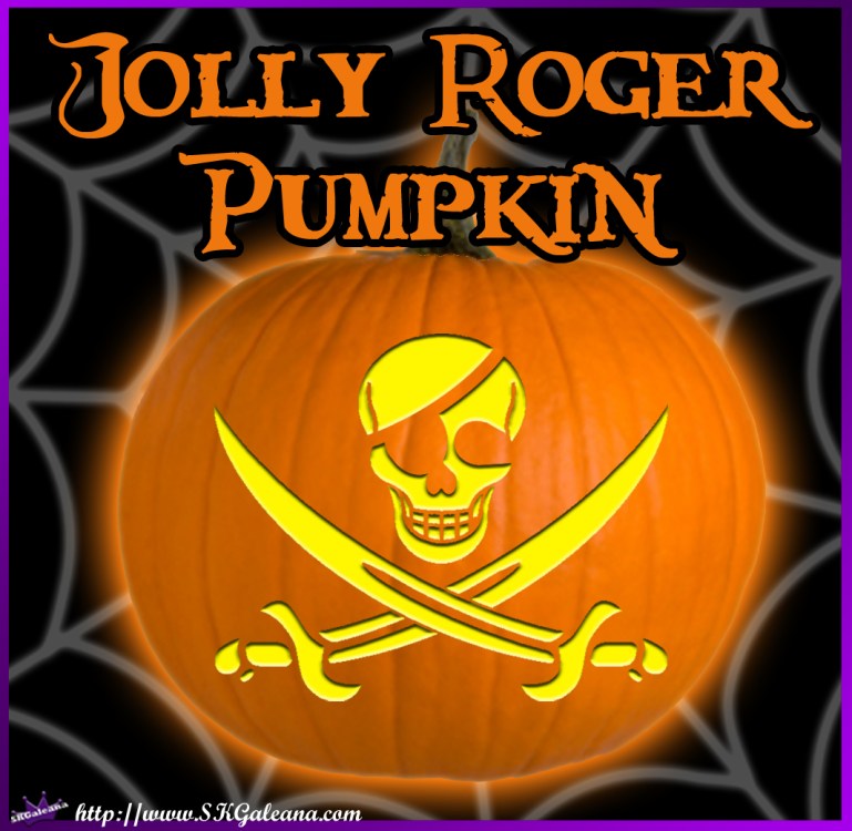 Printable jolly roger pumpkin template â