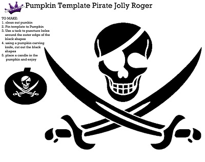 Printable jolly roger pumpkin template â