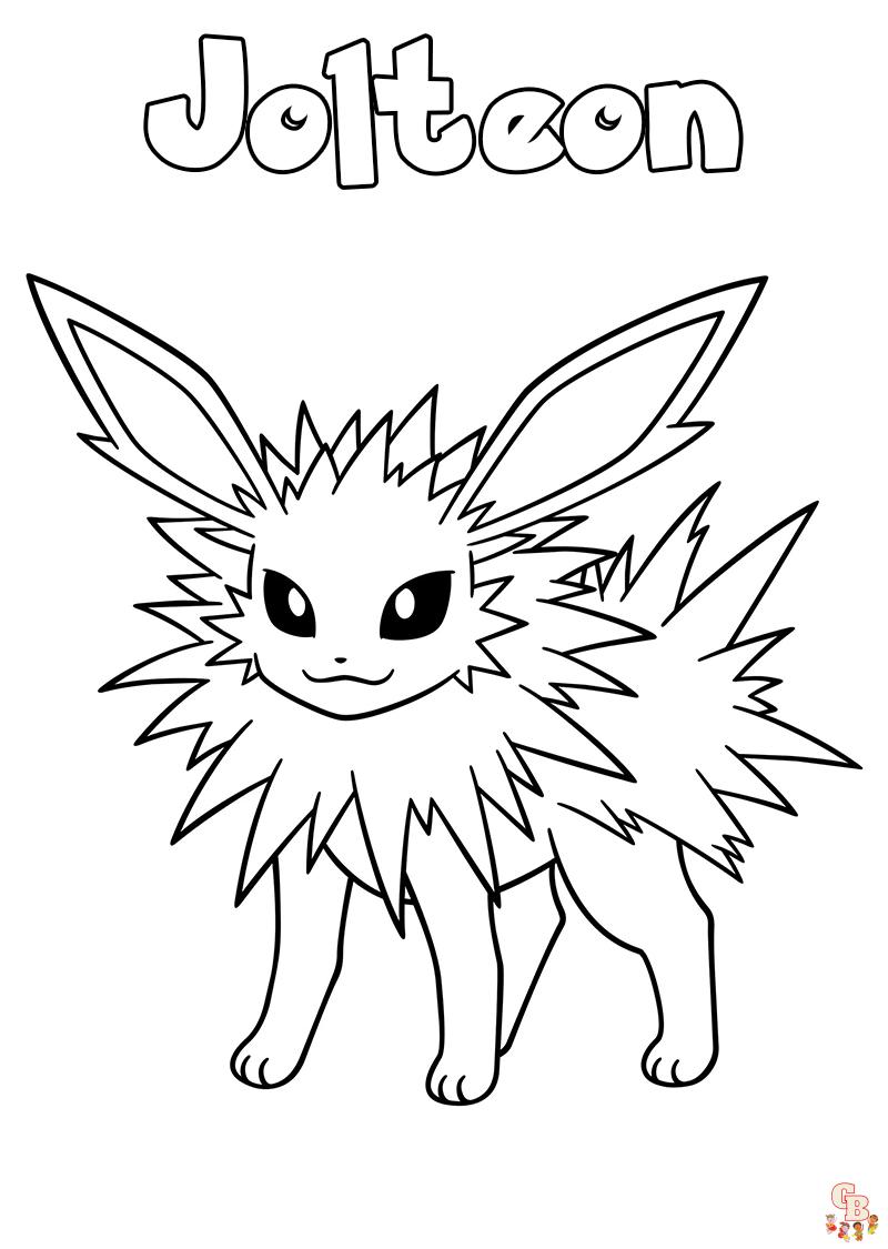 Jolteon coloring pages morsomme og elektriske design