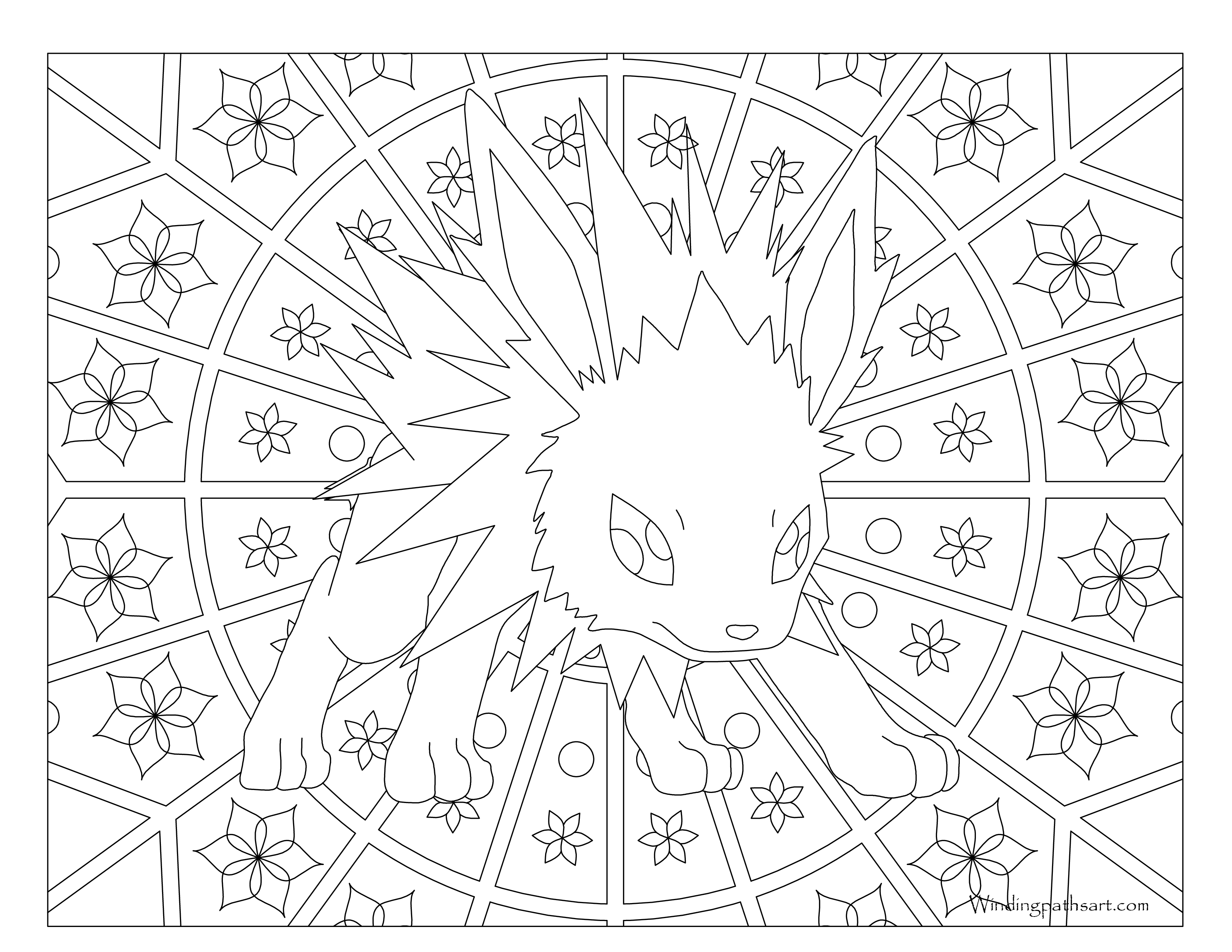 Jolteon pokemon coloring page