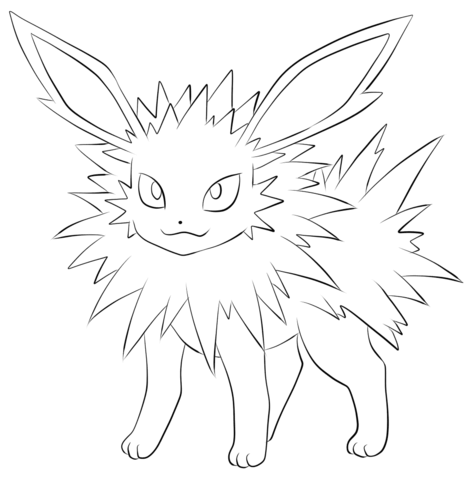 Jolteon coloring page free printable coloring pages