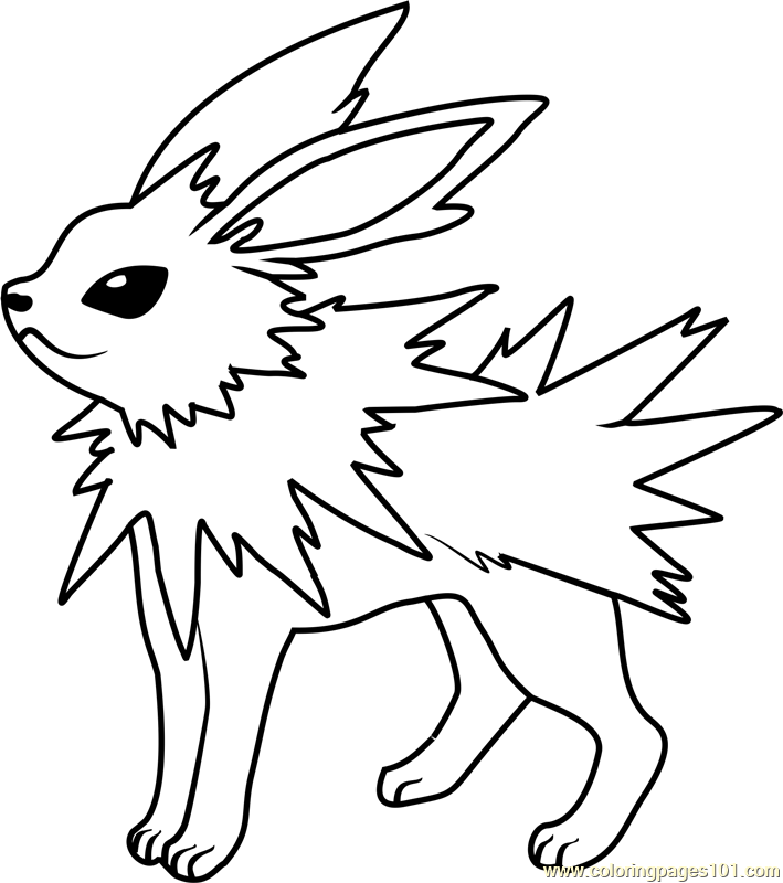 Jolteon pokemon coloring page for kids