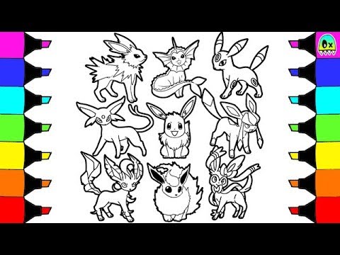 Pokãon coloring pages eevee sylveon jolteon evolution colouring book fun for kids