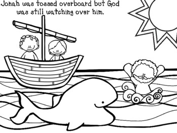 Jonah and the whale coloring pages by jannysue tpt