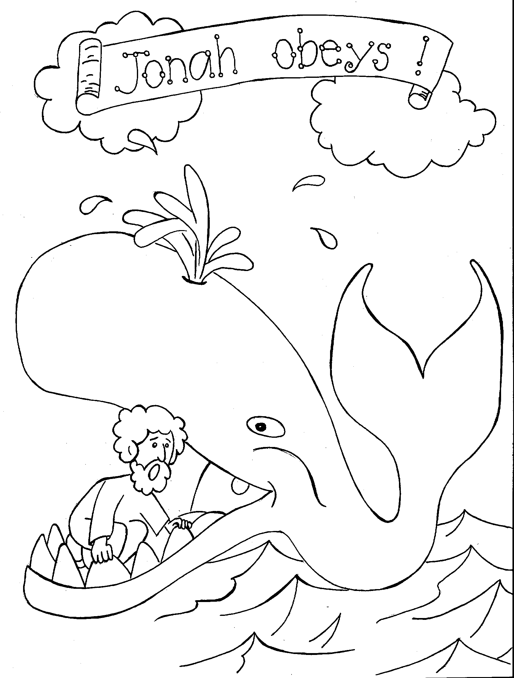 Jonah and the whale coloring pages off