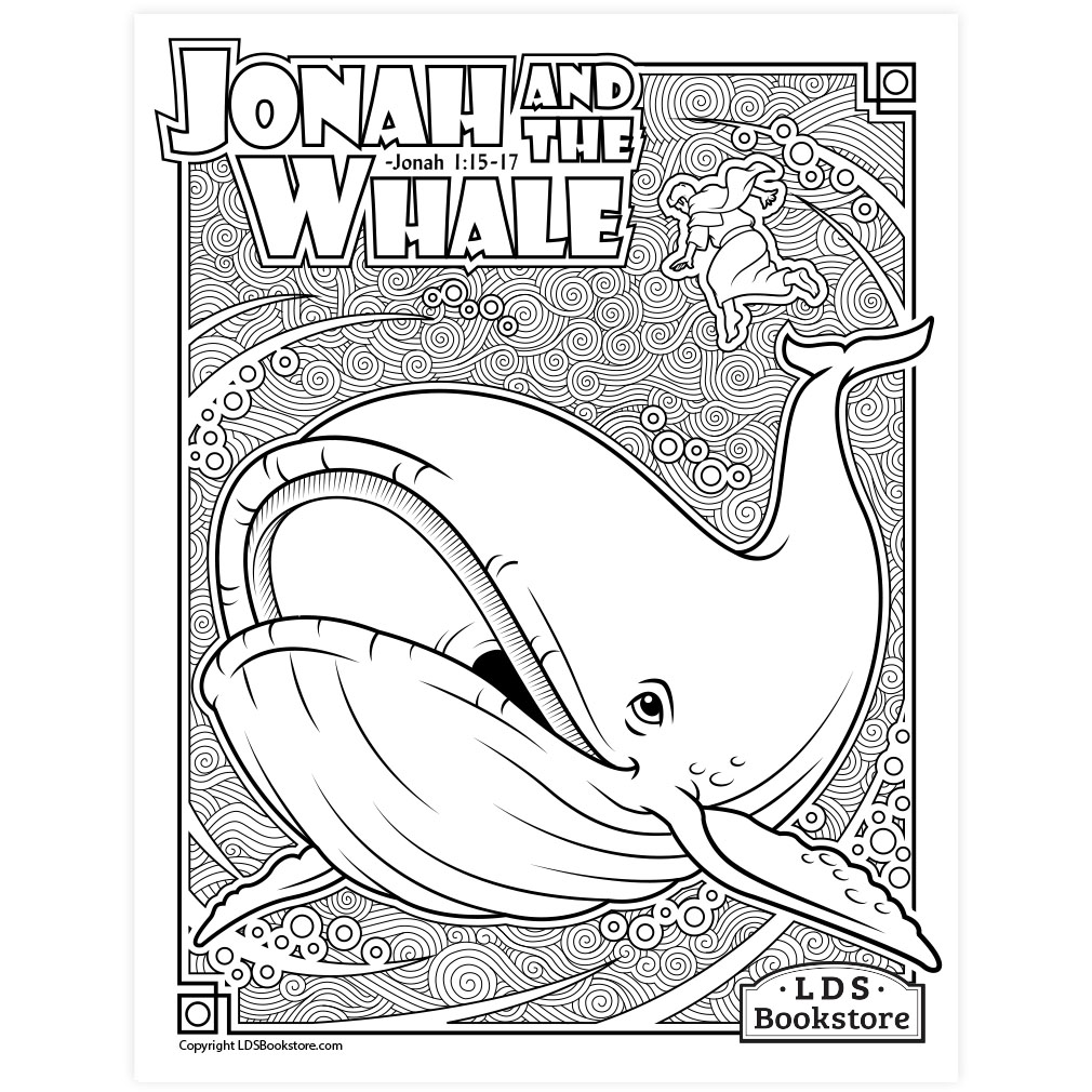 Jonah and the whale coloring page