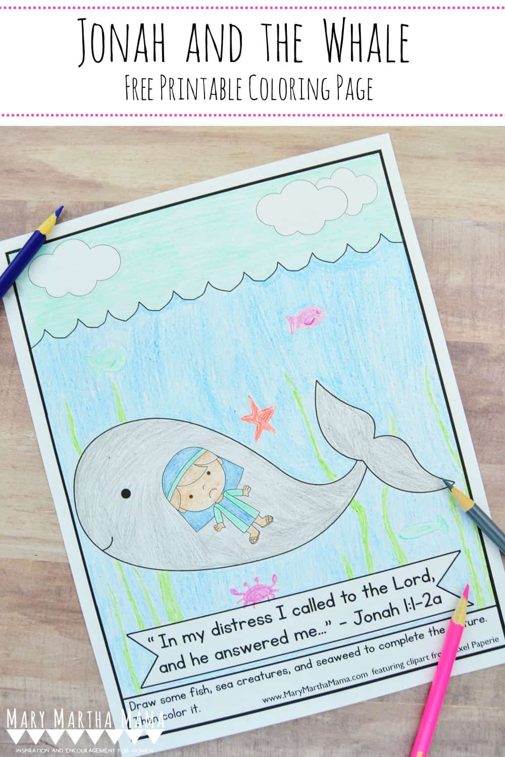 Jonah and the whale coloring page free printable â mary martha mama