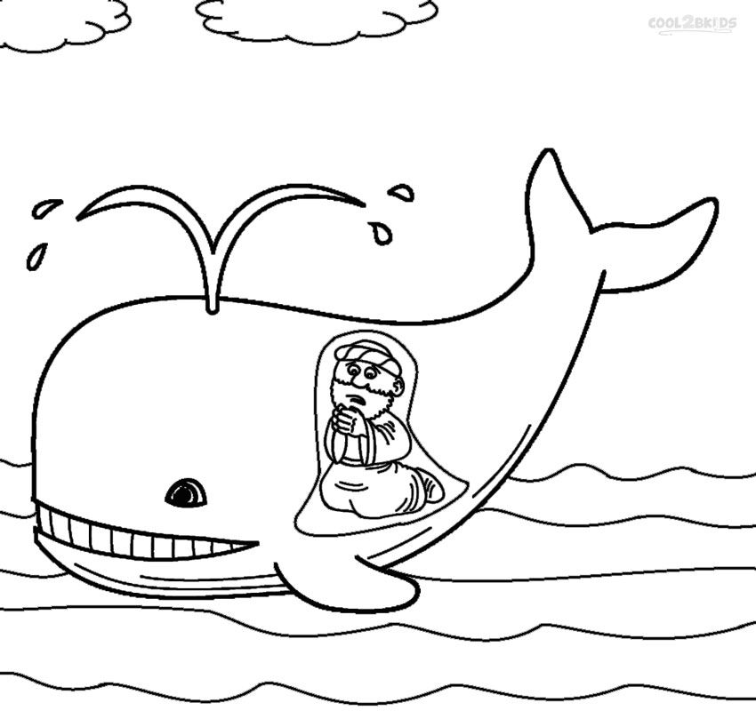 Printable jonah and the whale coloring pages for kids coolbkids jonah and the whale whale coloring pages sunday school coloring pages