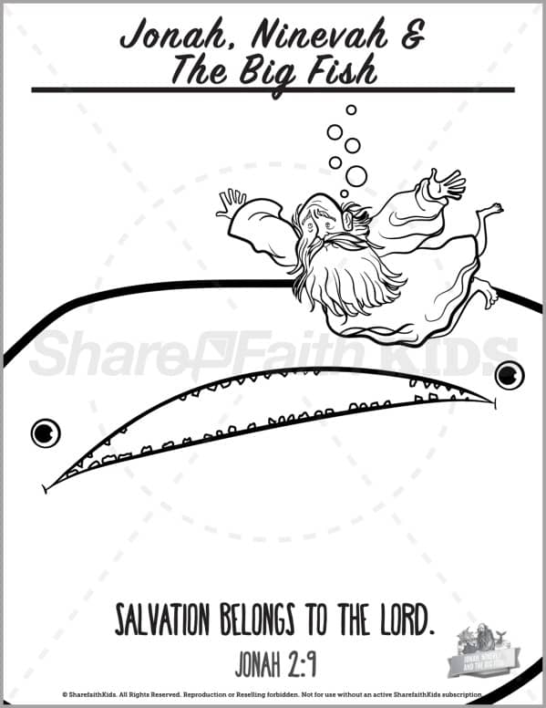 Jonah and the whale preschool coloring pages â