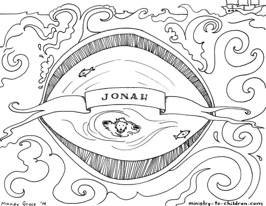 Jonah bible coloring page