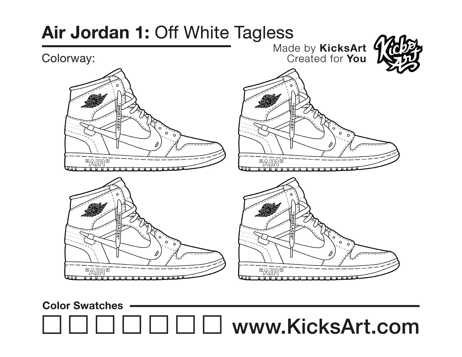 Air jordan off white coloring pages