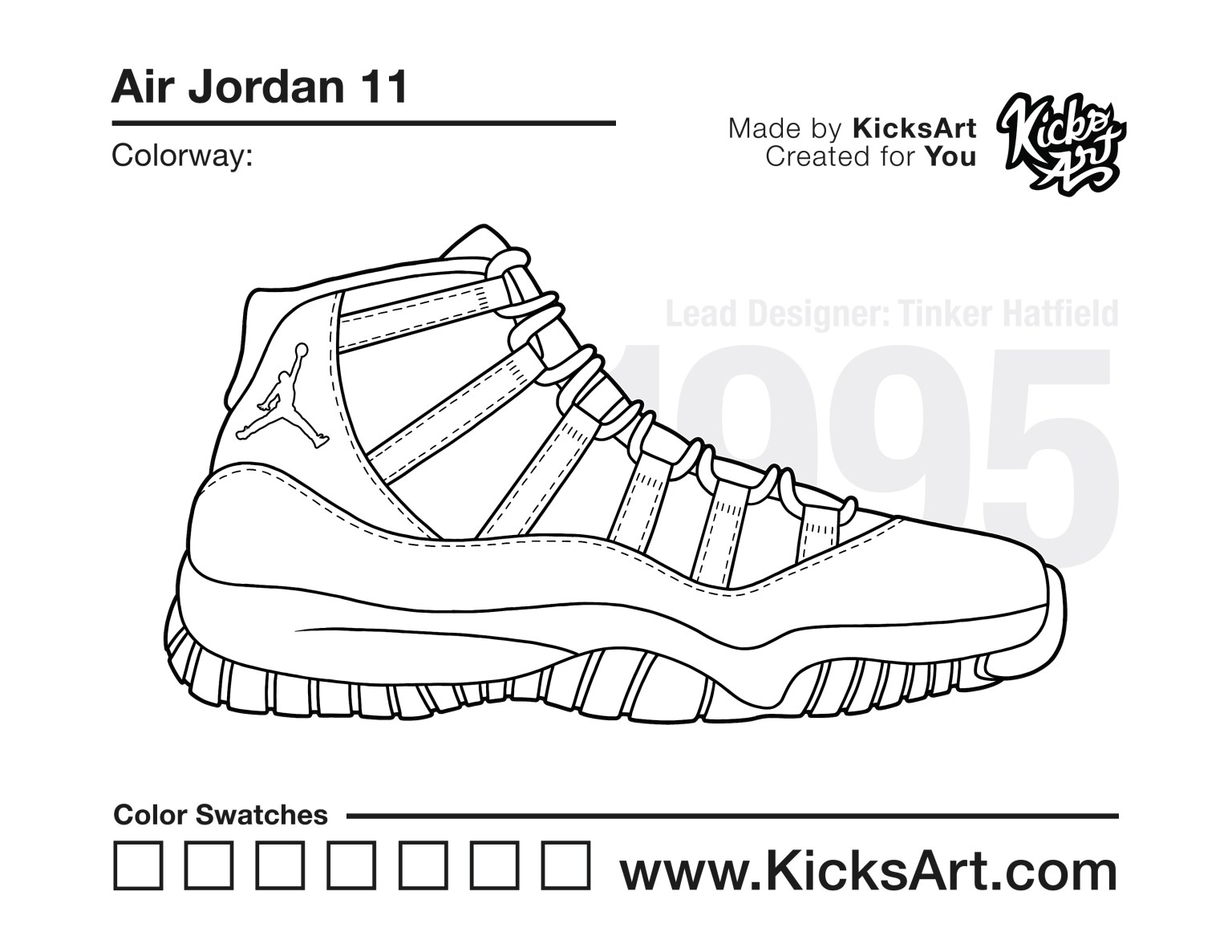 Air jordan sneaker coloring page