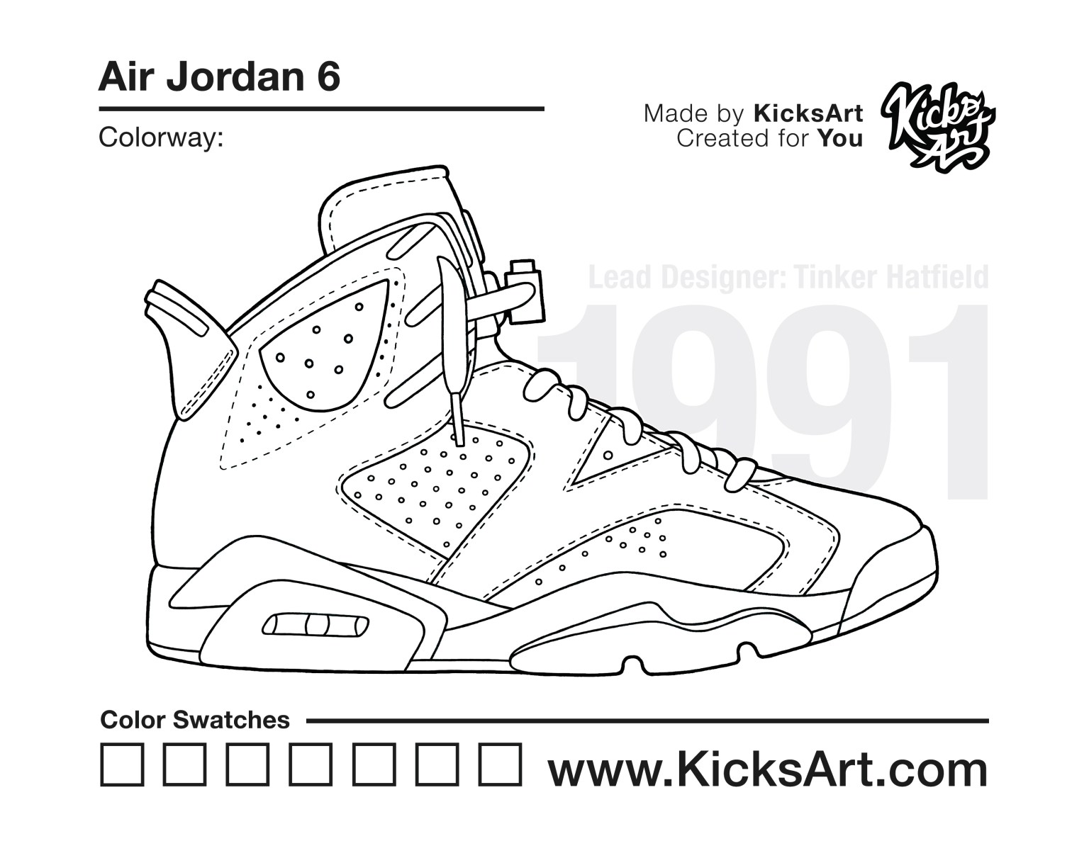 Air jordan sneaker coloring page