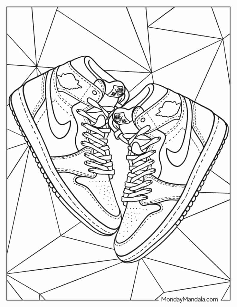 Shoe coloring pages free pdf printables